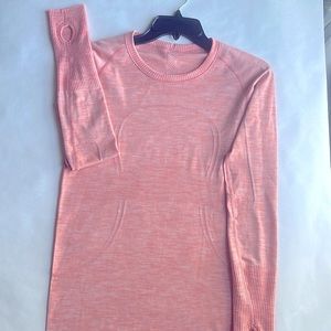 Lululemon Swiftly Tech Long Sleeve, Heathered Grapefruit, Size 8